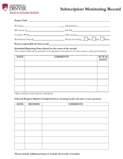 Subrecipient Monitoring Template