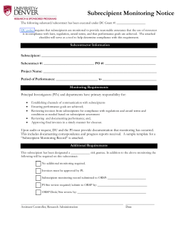 Subrecipient Monitoring Notice