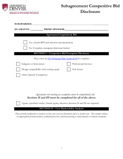 Competitive Bid Disclosure