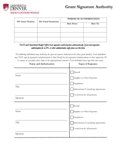 Signature Authority Document