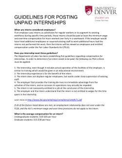 Guidelines for Posting an Unpaid Internship