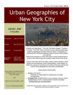 NYC Geography Fall 2016 Interterm Course