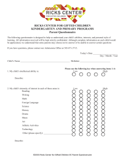Parent Questionnaire