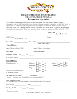 Developmental Information Form