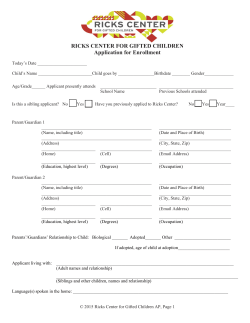 Application for Enrollment Form