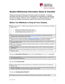 Withdrawal Information Sheet and Checklist