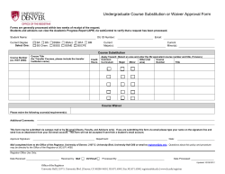 Undergraduate Course Substitution Or Waiver Approval Form