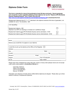 Diploma Order Form