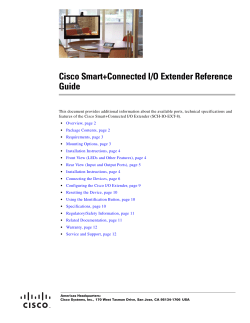 Cisco Smart+Connected I/O Extender Reference Guide