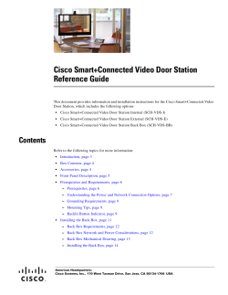 Cisco Smart+Connected Video Door Station Reference Guide