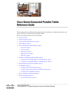 Cisco Smart+Connected Portable Tablet Reference Guide