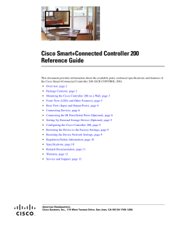 Cisco Smart+Connected Controller 200 Reference Guide