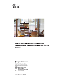 Cisco Smart+Connected Remote Management Server Installation Guide
