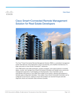 Cisco Smart+Connected Remote Management Solution for Real Estate Developers, Data Sheet