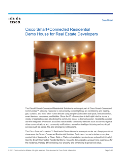 Cisco Smart+Connected Residential Demo House for Real Estate Developers, Data Sheet