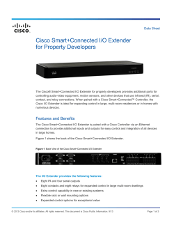 Cisco Smart+Connected I/O Extender for Real Estate Developers, Data Sheet