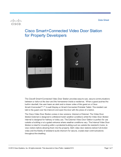 Cisco Smart+Connected Video Door Station for Real Estate Developers, Data Sheet