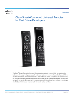Cisco Smart+Connected Universal Remotes for Real Estate Developers, Data Sheet