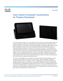 Cisco Smart+Connected Touchscreens for Real Estate Developers, Data Sheet