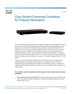 Cisco Smart+Connected Controllers for Real Estate Developers, Data Sheet