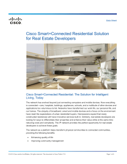 Cisco Smart+Connected Residential Solution for Real Estate Developers, Data Sheet