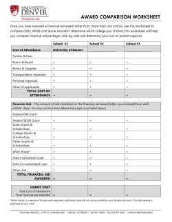 award comparison worksheet