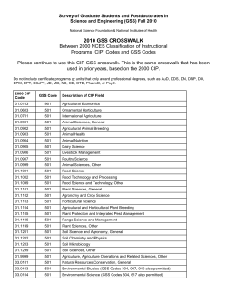 Crosswalk between 2010 GSS Codes and 2000 National Center for Education Statistics (NCES) Classification of Instructional Programs (CIP) Codes