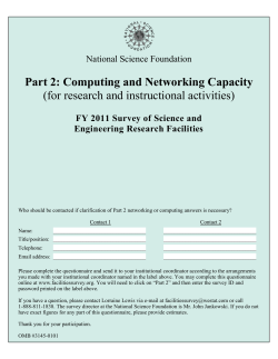 Part 2: Computing and Networking Capacity (for research and instructional activities)