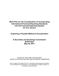 SEC Staff Pap er: Exploring a Possible Method of Incorporation of IFRS