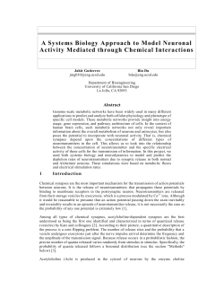 A Systems Biology Approach to Model Neuronal Activity Mediated through Chemical Interactions