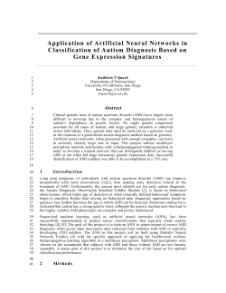 Application of Artificial Neural Networks in Classification of Autism Diagnosis Based on Gene Expression Signatures