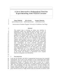A Java Interactive Pedagogical Tool for Experimenting with Neural Circuits