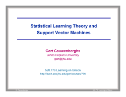 Statistical learning theory and support vector machines