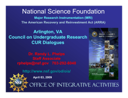The Major Research Instrumentation (MRI) Program