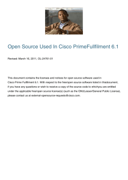 Cisco Prime Fulfillment Third Party Open Source Copyright 6.1