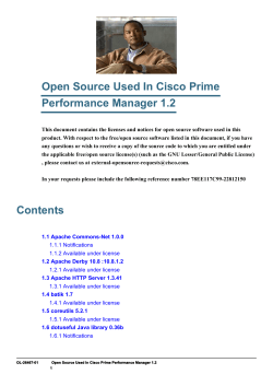 Open Source Used in Cisco Prime Performance Manager 1.2