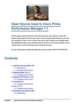 Open Source for Cisco Prime Performance Manager 1.1