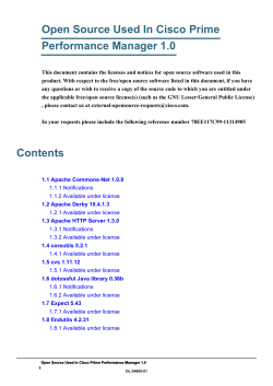 Open Source Used in Cisco Prime Performance Manager 1.0