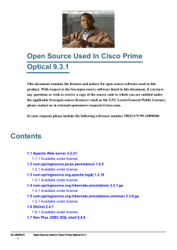 Open Source Used in Cisco Prime Optical 9.3.1