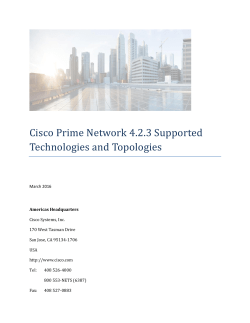 Cisco Prime Network Supported Technologies and Topologies, 4.2.2