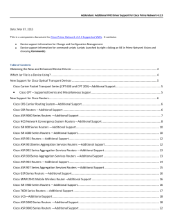 Cisco Prime Network Supported Cisco VNEs - Addendum, 4.2.3