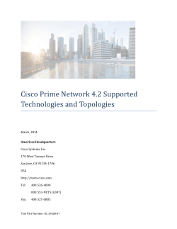 Cisco Prime Network Supported Technologies and Topologies, 4.2