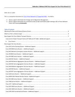 Cisco Prime Network Supported Cisco VNEs - Addendum, 4.2