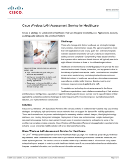 Cisco Wireless LAN Assessment Service for Healthcare