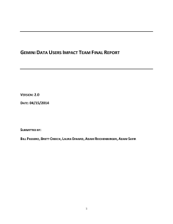 Gemini Data Users Impact Team Final Report