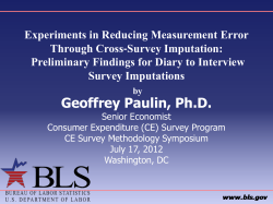 Experiments in Reducing Measurement Error Through Cross-Survey Imputation: Preliminary Findings for Diary to Interview Survey Imputations