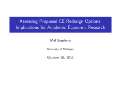 Assessing Proposed CE Redesign Options: Implications for Academic Economic Research
