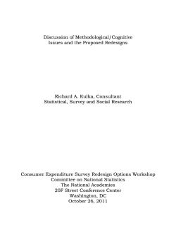 Discussion of Methodology/cognitive Issues and the Proposed Redesigns