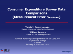 Measurement Error Continued (CE vs. Personal Consumption Expenditures Comparisons)