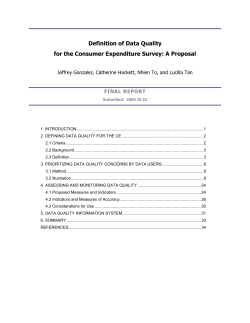 CE Data Quality Definition Report